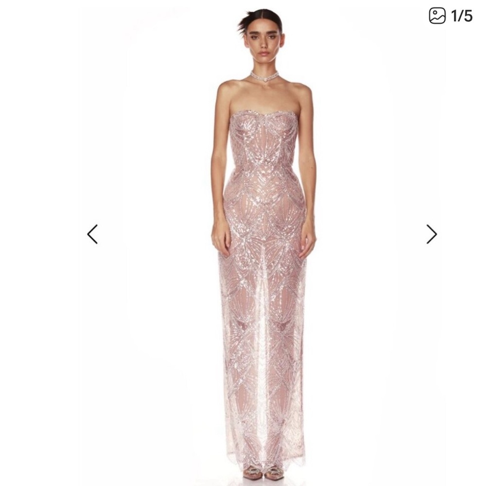 Bronx and Banco Strapless Pink Dress